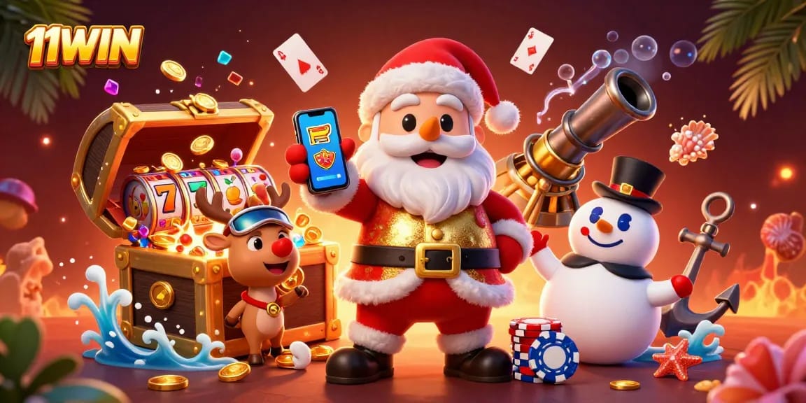 Play thrilling jackpot slots and win with Santa at 11WIN's festive casino adventure.