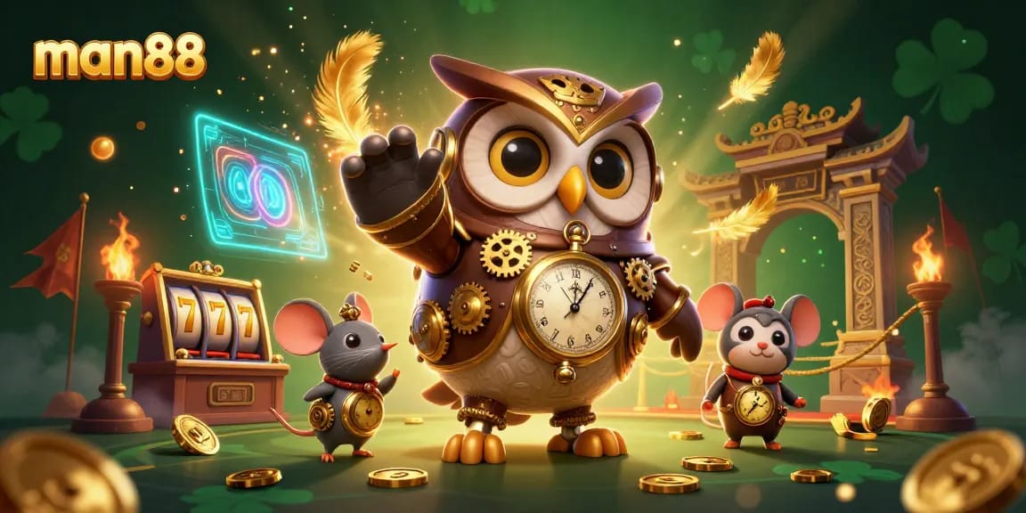Experience man88 with a dynamic casino adventure featuring time-traveling characters amidst exciting gaming elements.