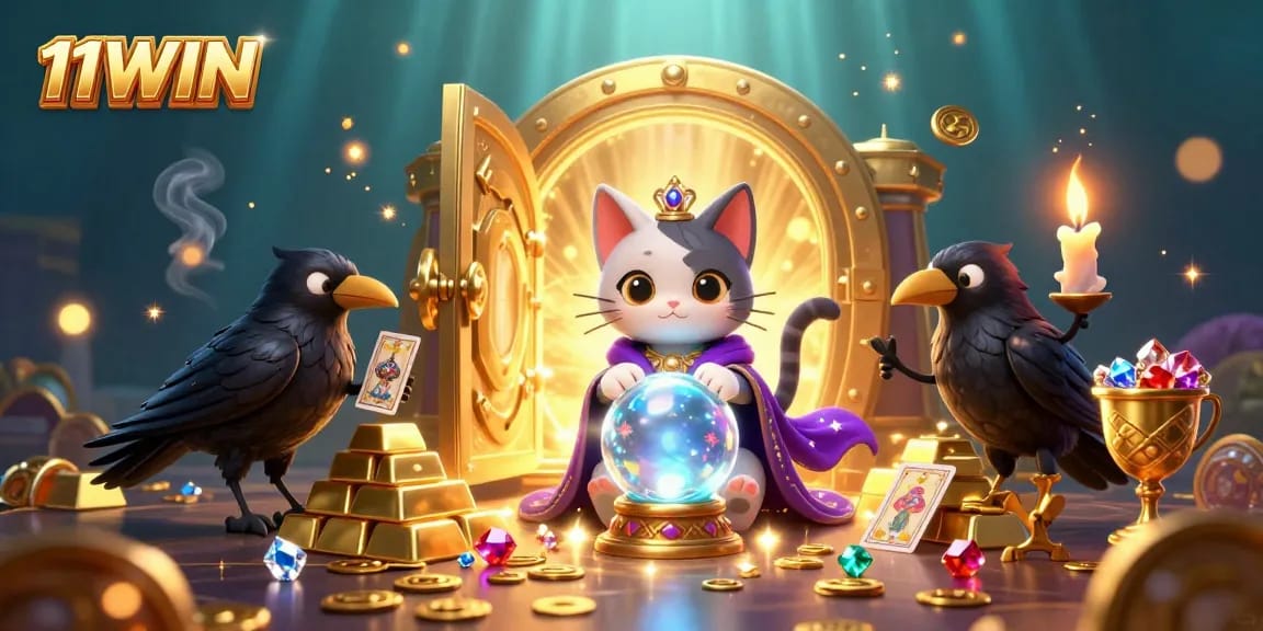 Experience enchanting wins with 11WIN in a magical 3D illustration rich in casino elements.