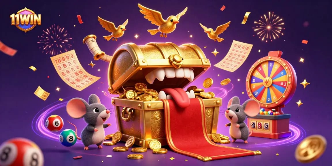 Experience thrilling wins at 11WIN with a vibrant lottery scene filled with excitement and colorful dynamics.