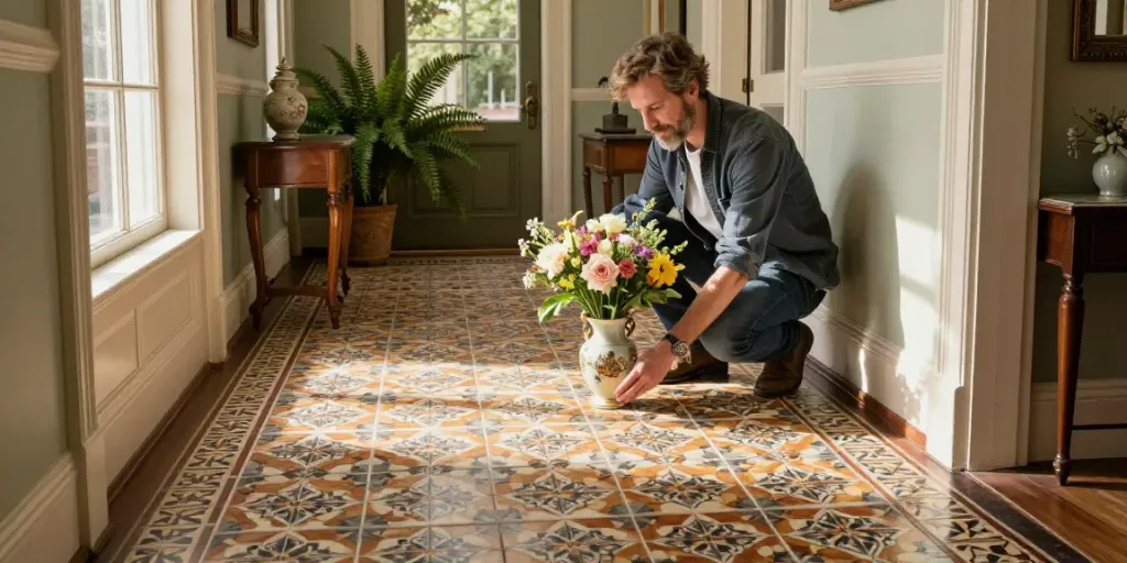 Beautiful Victorian hallway tiles enhancing home décor, highlighting elegance and durability in classic interior design.