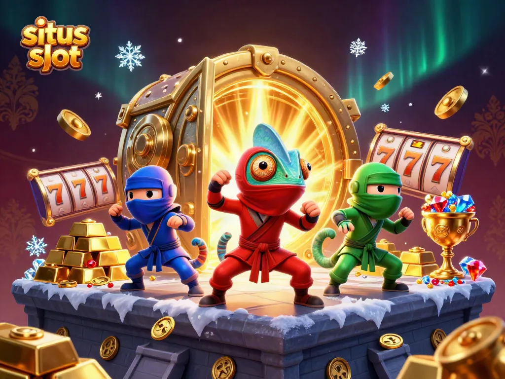 Situs slot offers exciting gameplay with vibrant characters and rich treasure elements in a captivating scene.
