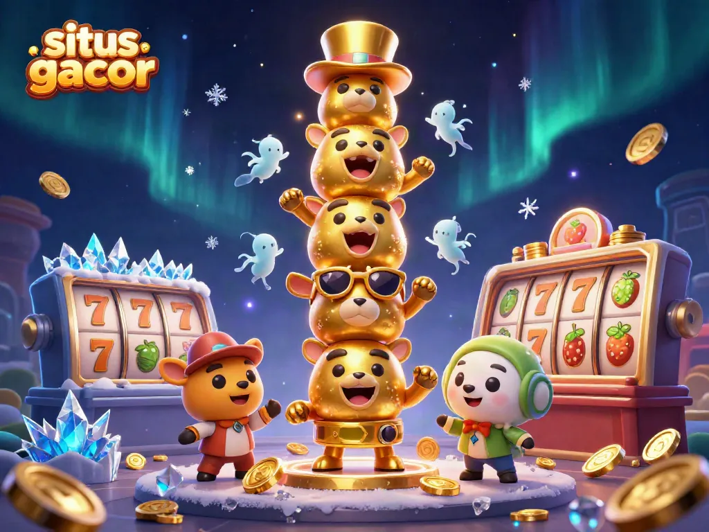 Experience the thrilling gaming world of situs slot gacor with vibrant slot reels and lively characters.