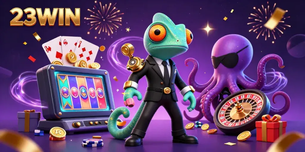 Experience thrilling gaming at 23WIN with exciting characters and dynamic casino elements.