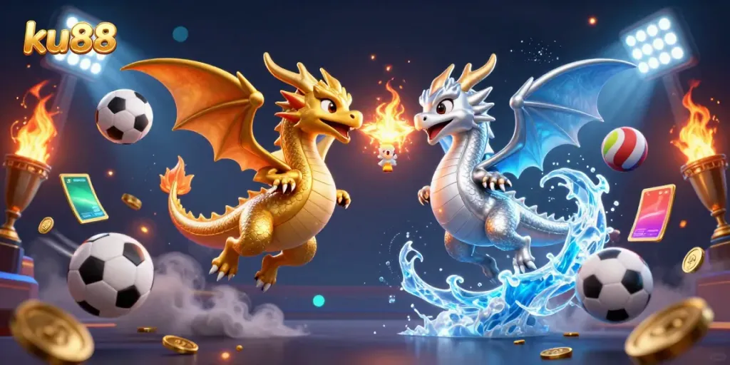 Bet on ku88's dynamic gaming arena with legendary dragons and sports elements!