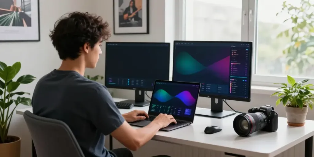 Discovering Hyperliquid liquid staking in a modern home office with dynamic analytics.