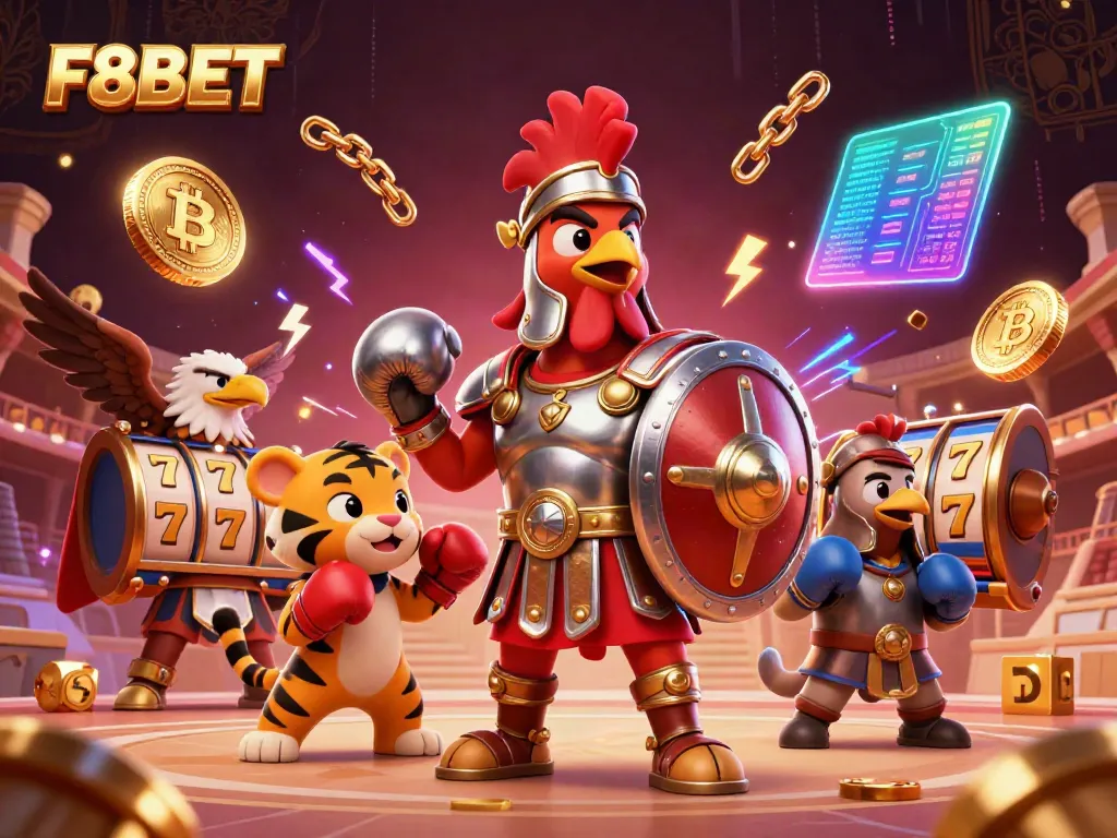 Experience F8BET’s vibrant casino scene with dynamic gaming elements and engaging characters.