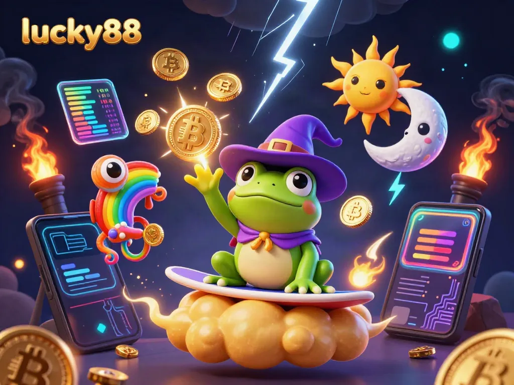 Engage in exciting gameplay with lucky88, featuring vibrant characters amidst a storm of golden coins.