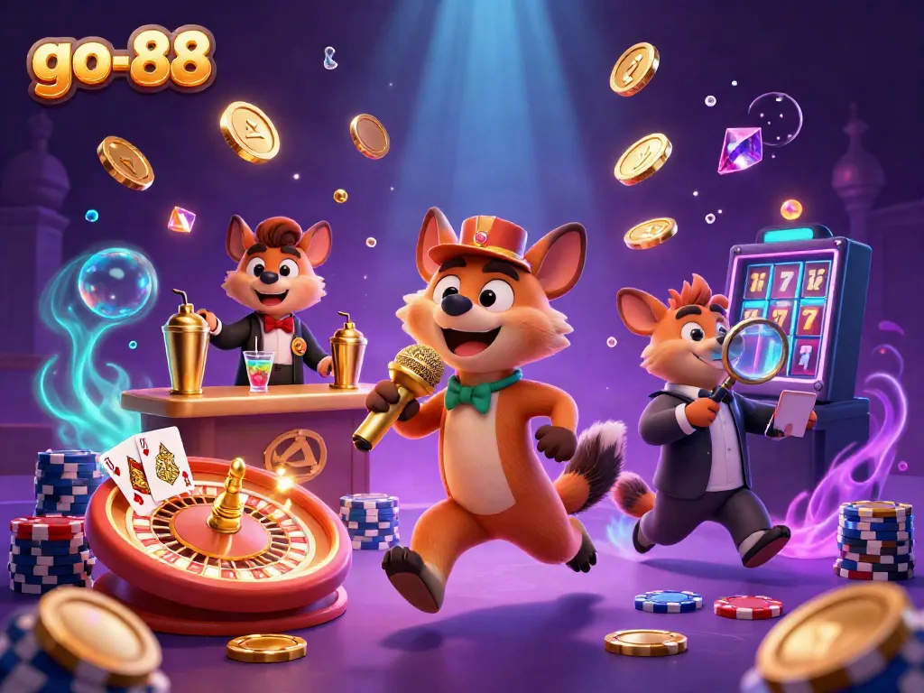 Join the fun at go-88, as hyenas bring laughter and vibrant energy to an exciting casino environment.