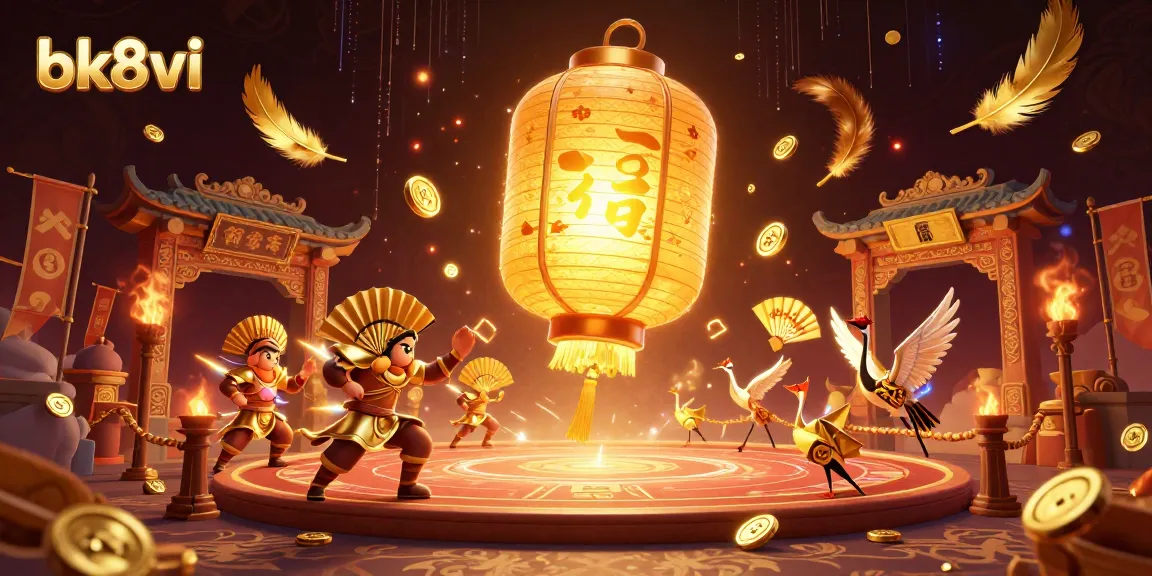 Experience ultimate gaming thrills at bk8vi with vibrant lanterns and dynamic casino elements.