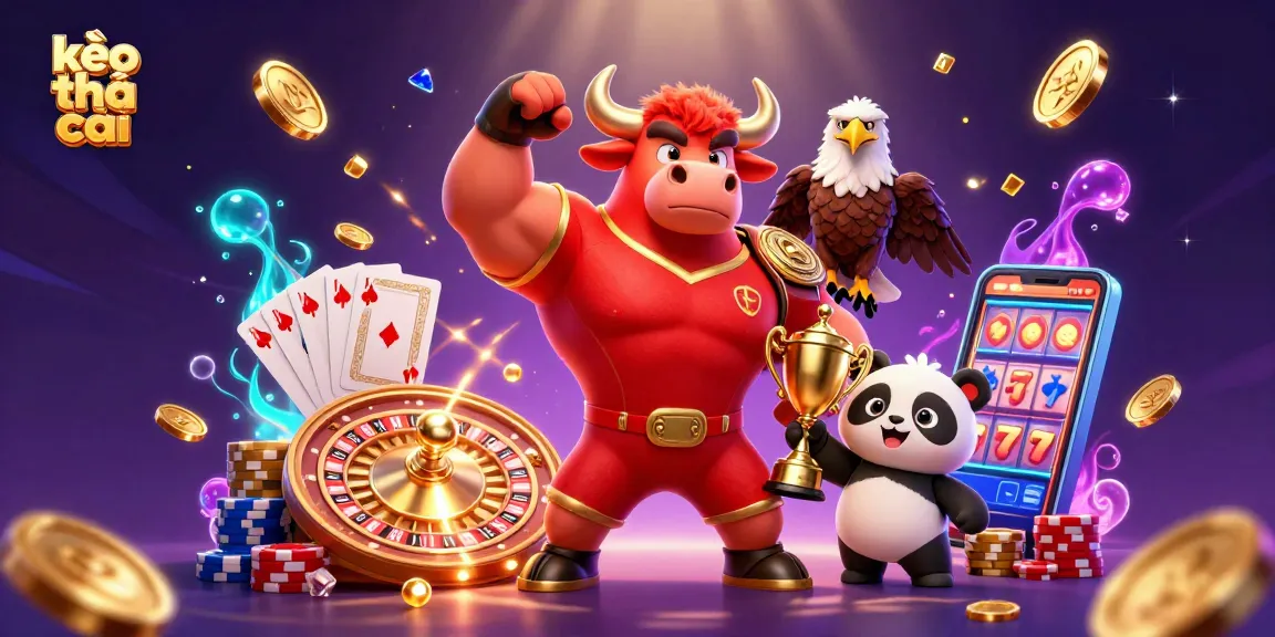 Engage with kèo nhà cái through a vibrant illustration showcasing casino excitement featuring exclusive characters.
