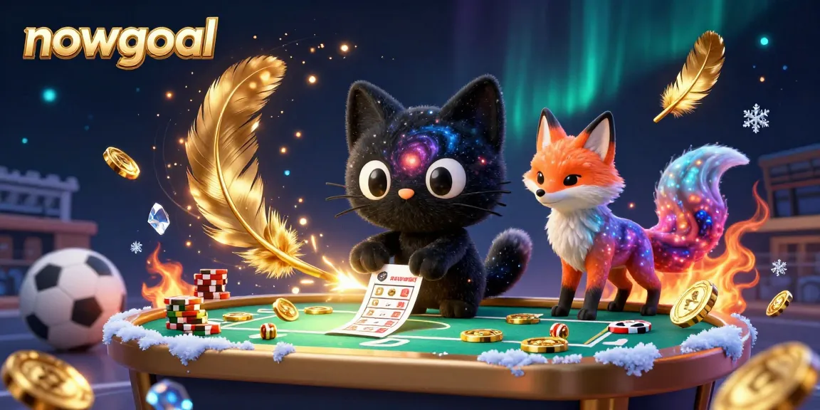 Engage with Nowgoal's dynamic sports betting experience, featuring cosmic elements and vibrant characters.