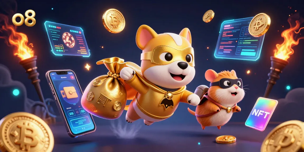 Experience the thrill at o8 with a superhero dog and hamster in an energetic casino scene.