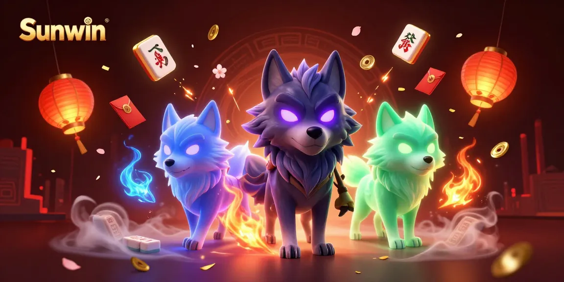 Engage in thrilling wins at Sunwin with ghostly wolves and vibrant casino elements.