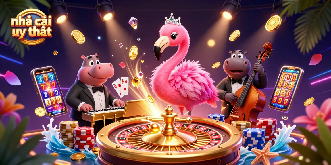 Experience thrilling action at nhà cái uy tín with vibrant casino elements and glamorous characters.