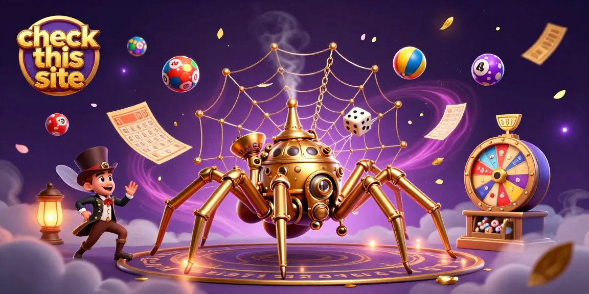 Check this site for the dynamic gaming experience featuring a steampunk spider and colorful lottery elements.