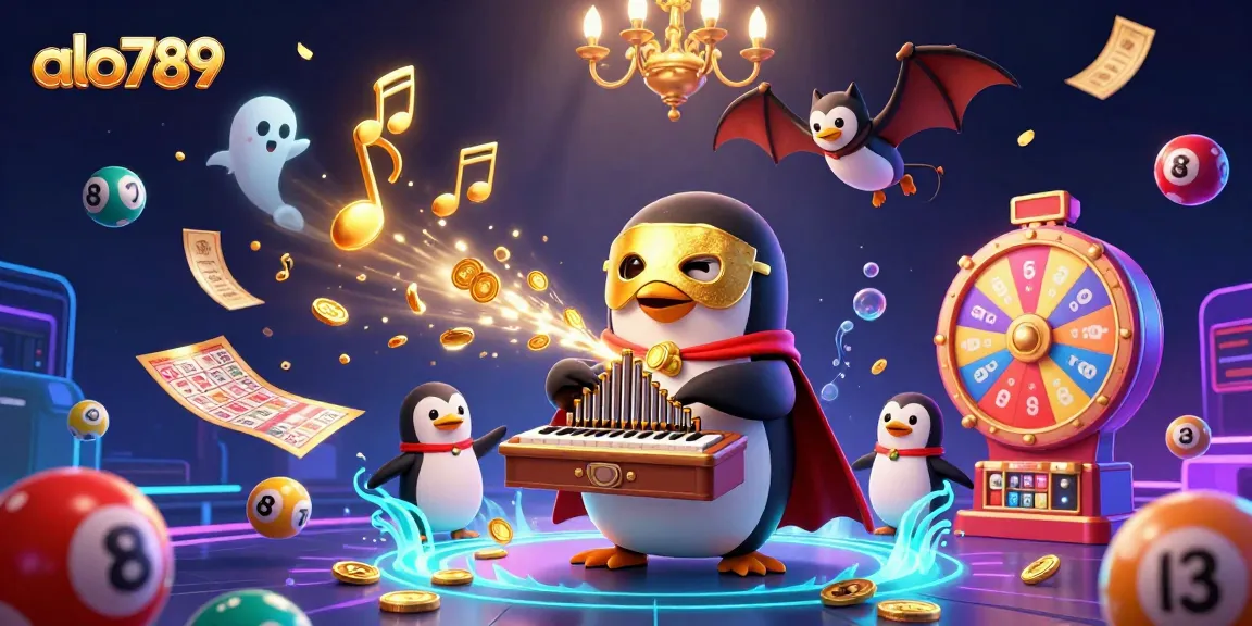 Play with golden games and jackpots at alo789, featuring a whimsical casino scene.