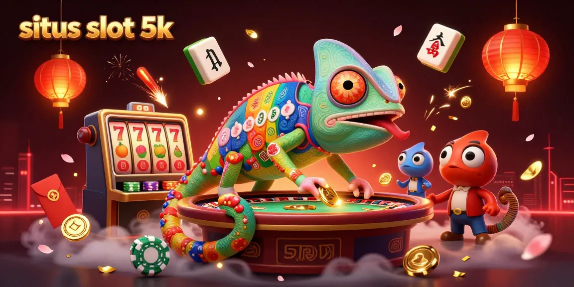 Experience the excitement at situs slot 5k with vibrant slot reels and captivating casino elements.